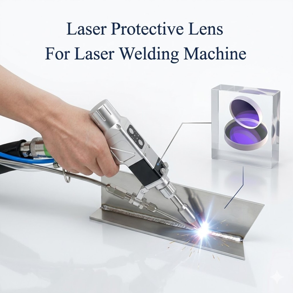 Laser Welding Gun in Action with Lens Inset